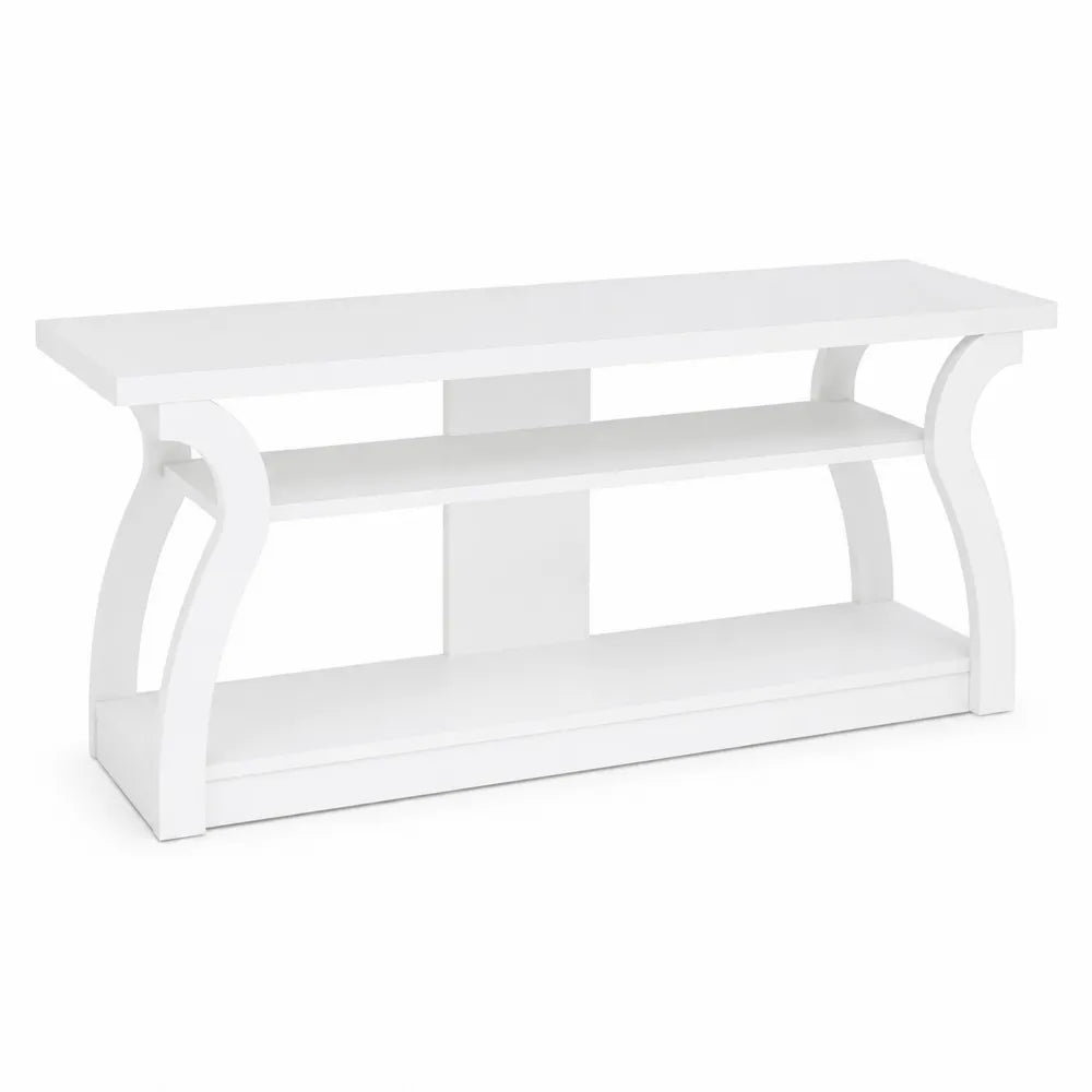 Mobile TV MDF bianco con 2 ripiani 120x40x50 cm