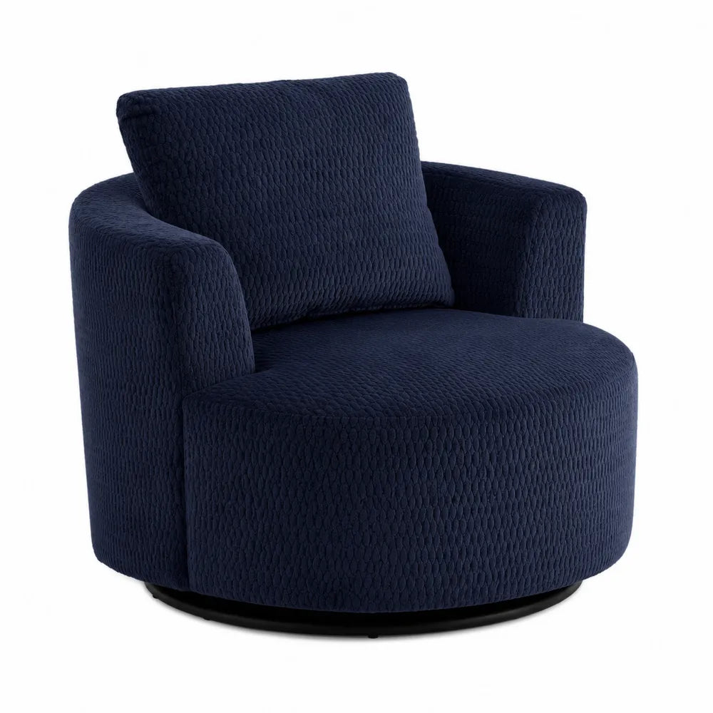 Poltrona girevole blu scuro imbottita
