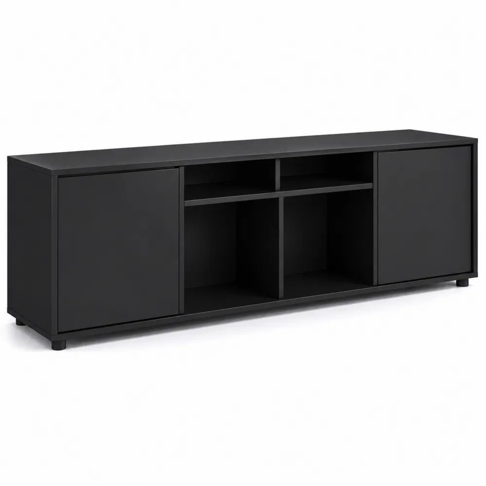 Mobile Porta TV in Legno Composito Nero 150x40x50 cm