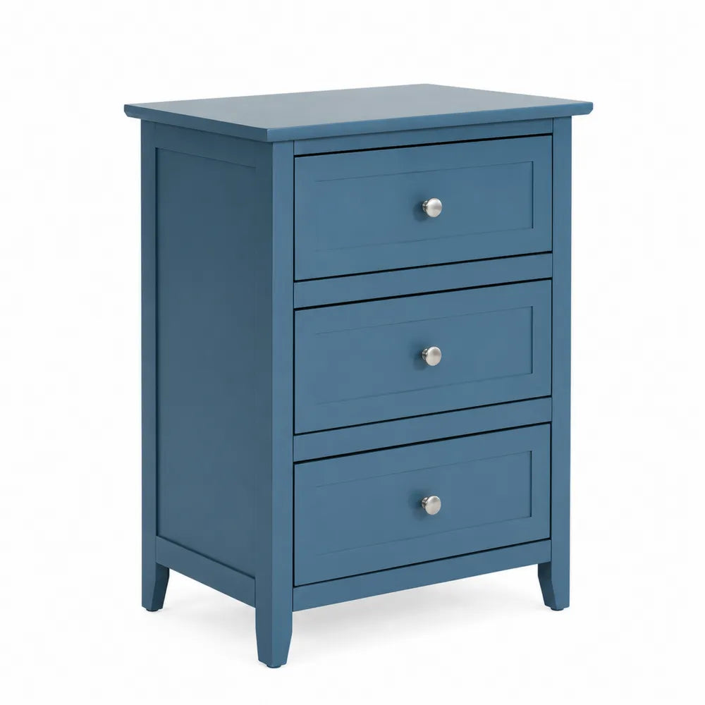 Cassettiera a 3 cassetti in legno Blu 80x40x90 cm