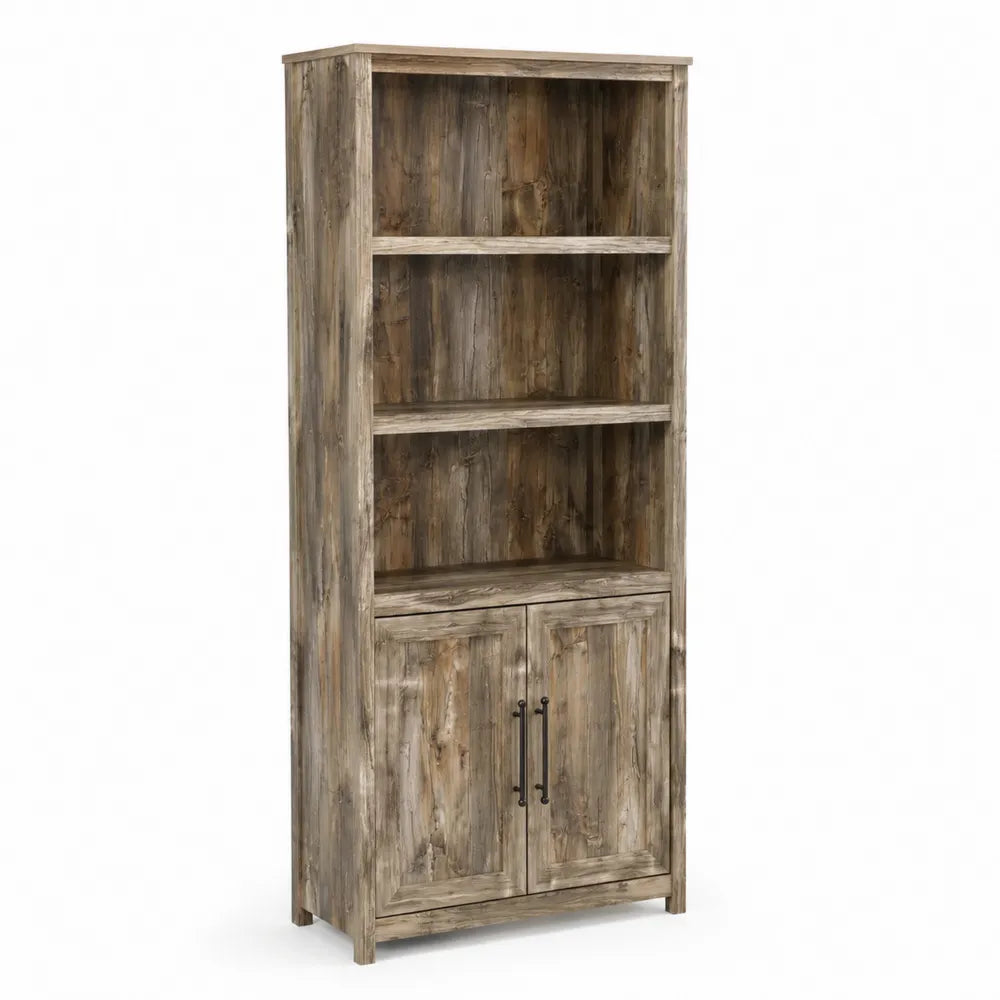 Libreria in Legno con Scaffali e Ante 180x80x35 cm