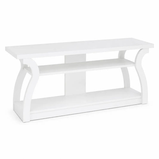 Mobile TV MDF bianco con 2 ripiani 120x40x50 cm