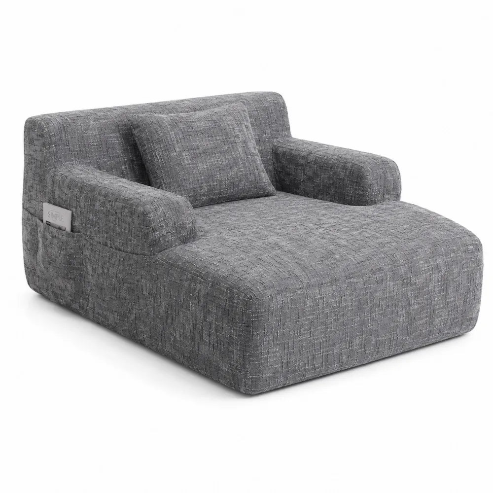 Poltrona in tessuto poliestere Grigio con cuscino