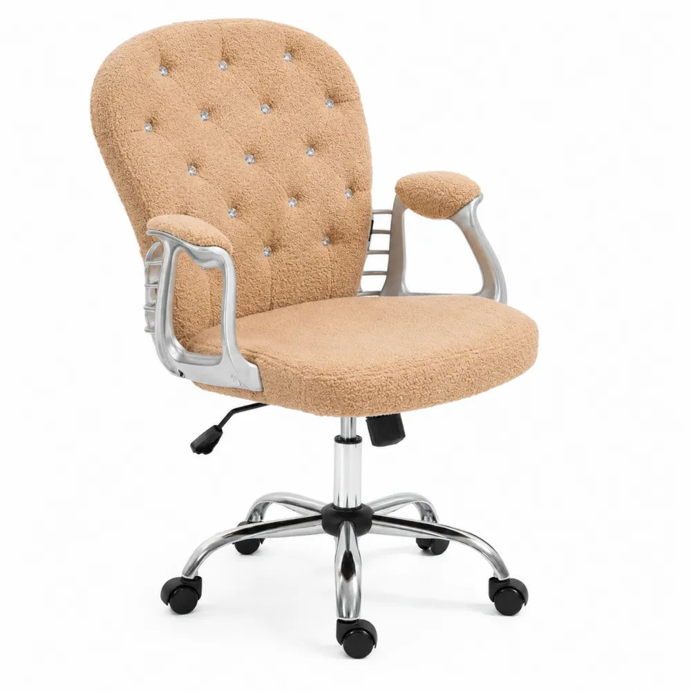 Sedia da ufficio in tessuto con struttura in metallo cromato